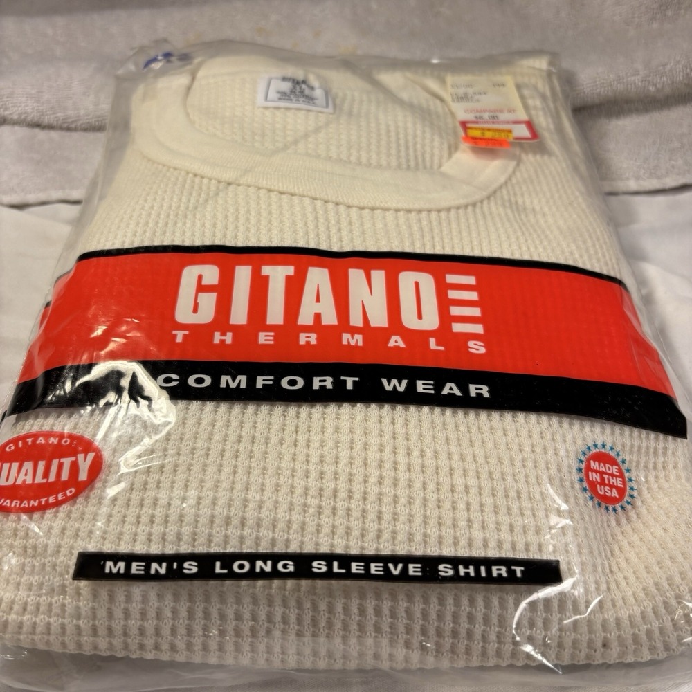 Gitano‎ Thermals Comfort Wear Men's XL (46-48) Long Sleeve Shirt USA Sealed